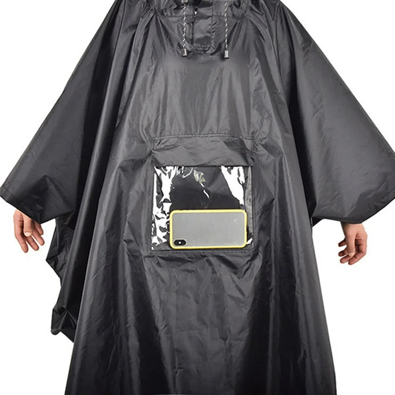 Poncho imperméable léger à capuche avec poche ventrale "Tomshoo - RainUv"
