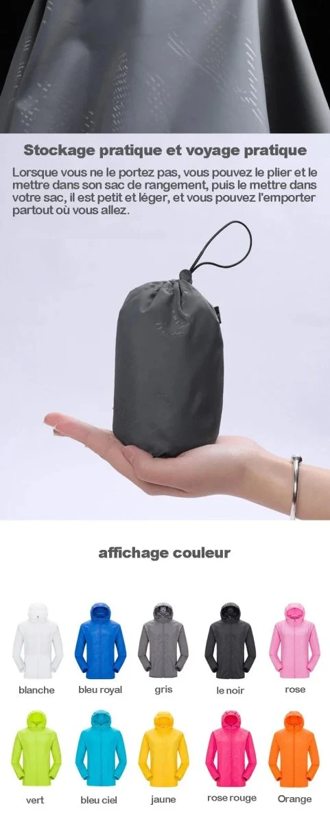 Veste coupe-vent hydrofuge ultraléger UPF50+ 120g "LNGXO - Ul-light Jacket"