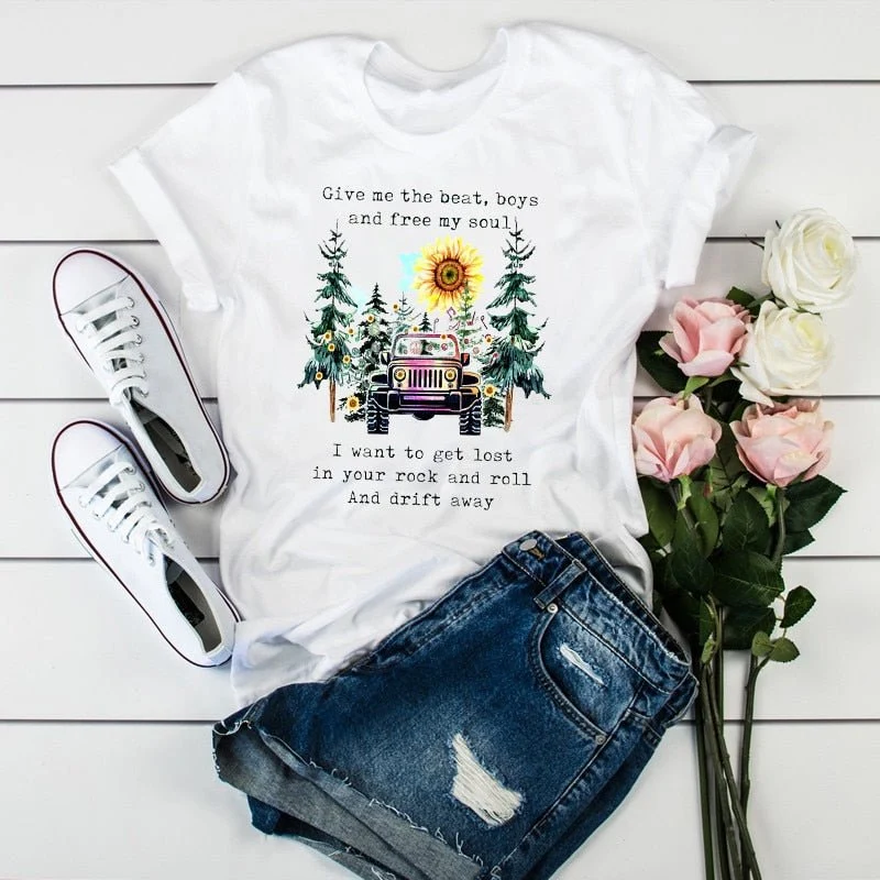 T-Shirt à manches courtes estival pour femme "RONWE - 90s"