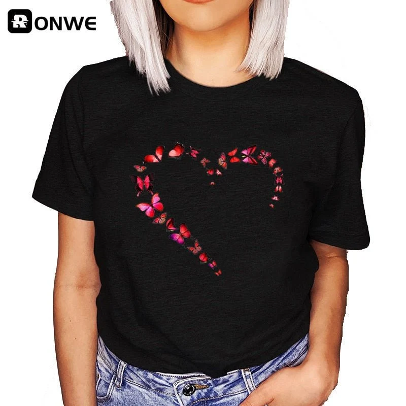 T-Shirt à manches courtes estival pour femme "RONWE - 90s"