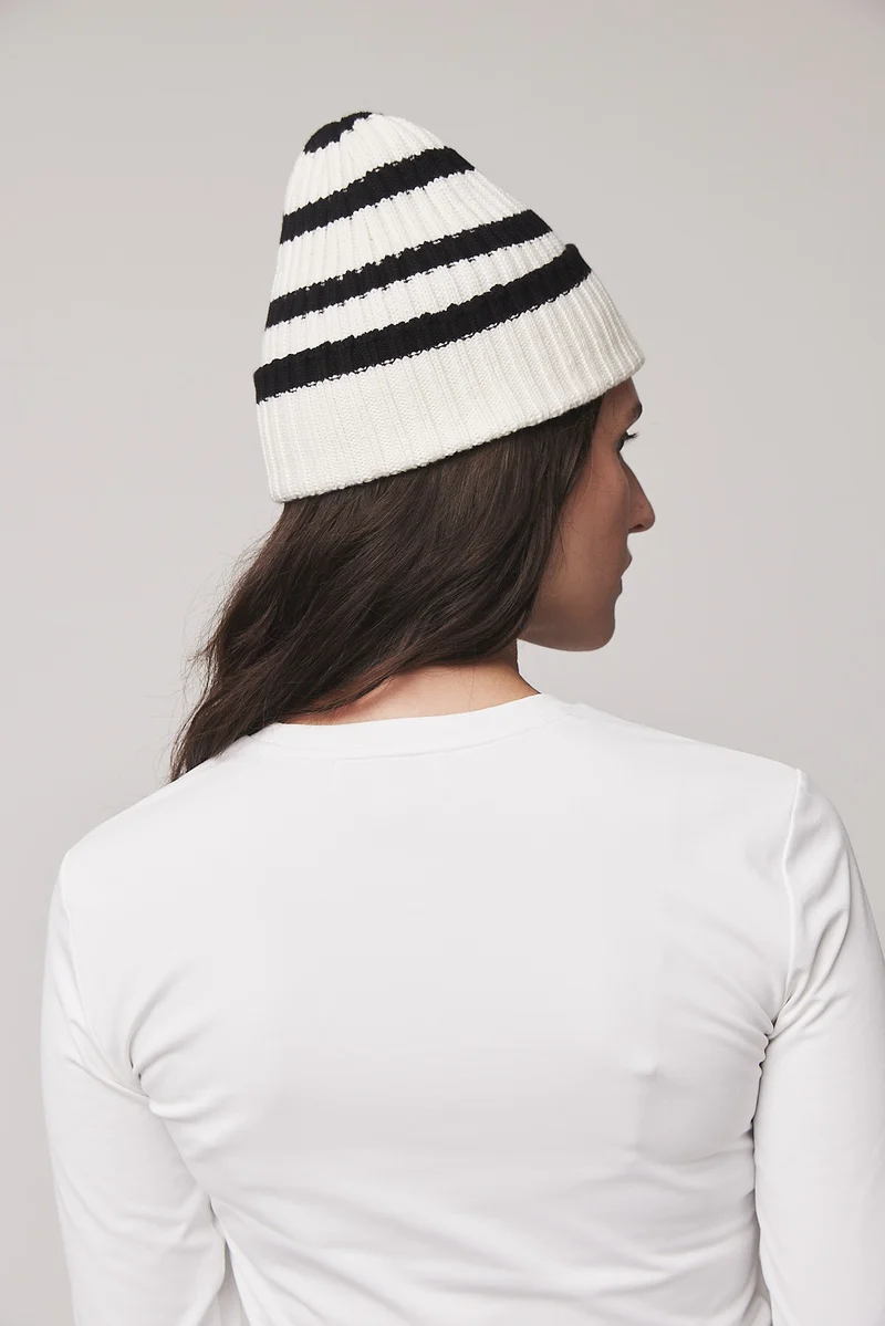 Striped Rib Beanie