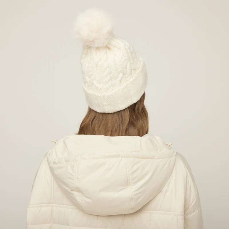 Pom Pom Cable Beanie