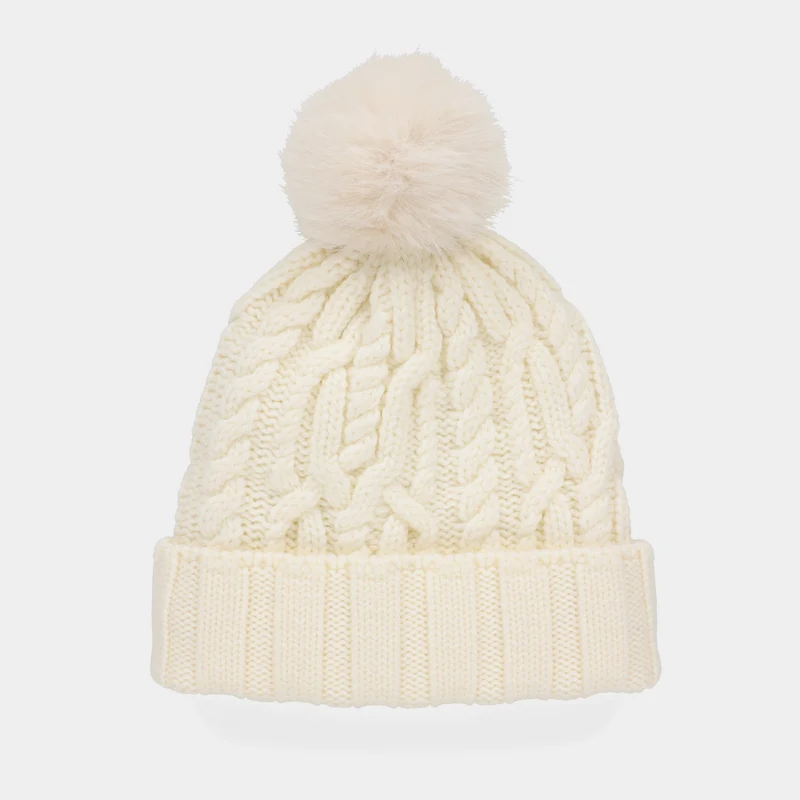 Pom Pom Cable Beanie