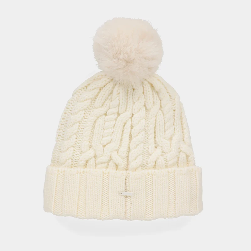 Pom Pom Cable Beanie