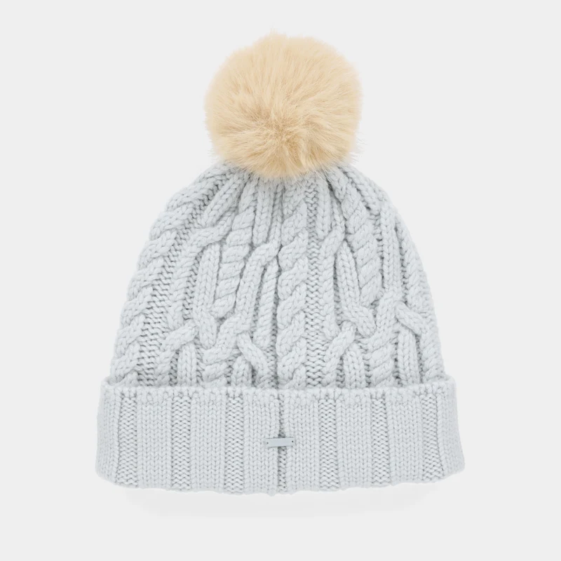 Pom Pom Cable Beanie