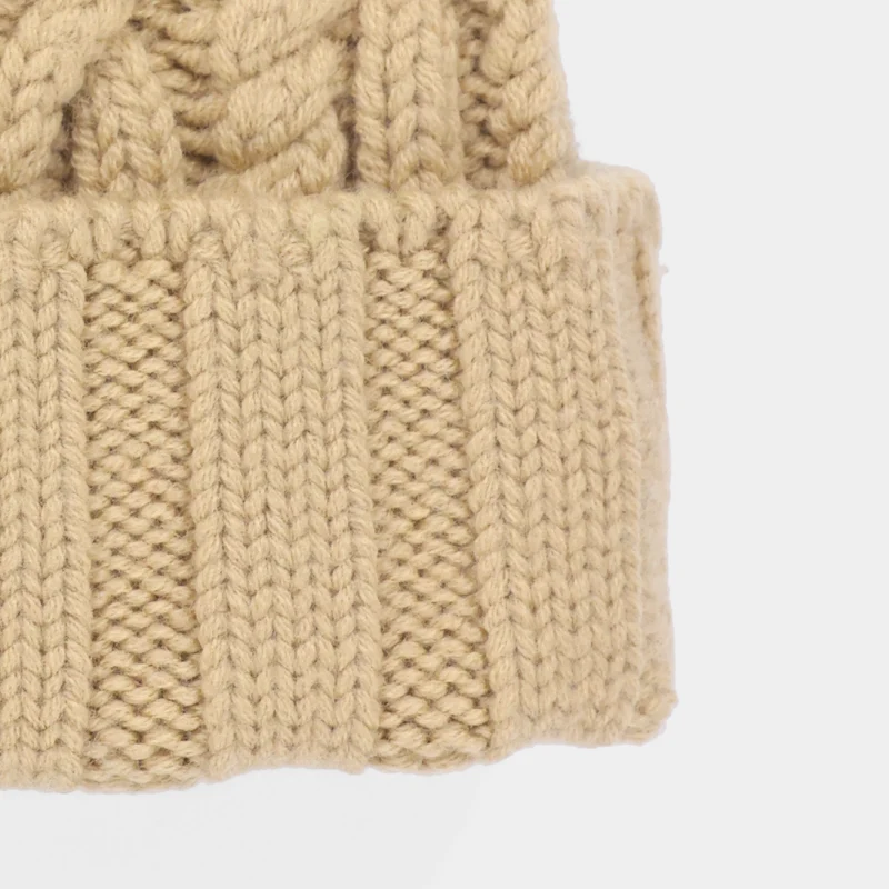 Pom Pom Cable Beanie