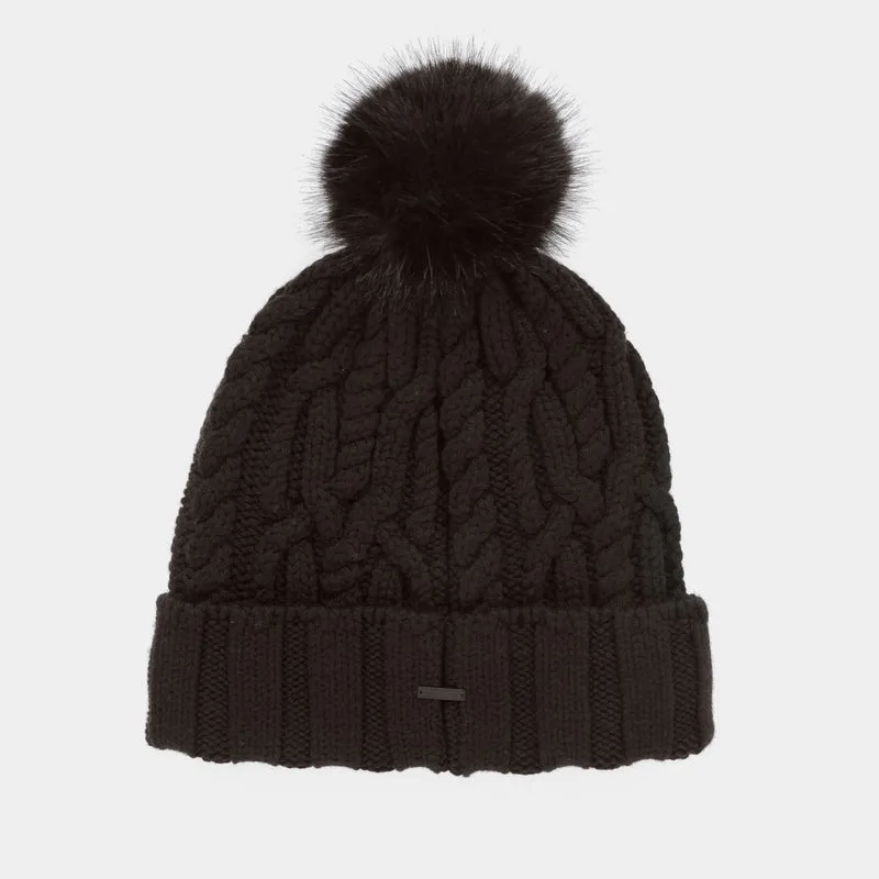 Pom Pom Cable Beanie