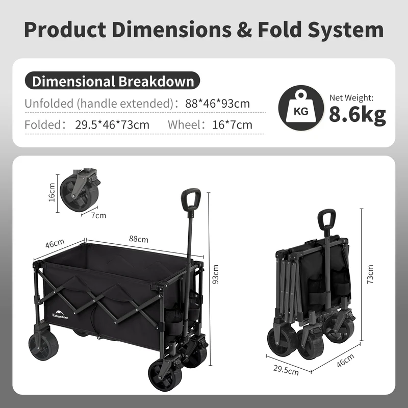 Lightweight Folding Camping Wagon Upgraded