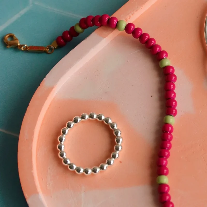 Bague 'Color Ball' Silver | LULU COPENHAGEN