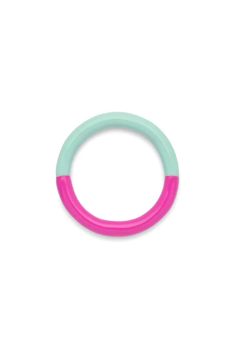 Bague 'Double Color' Electric Fuchsia Pink/Mint | LULU COPENHAGEN