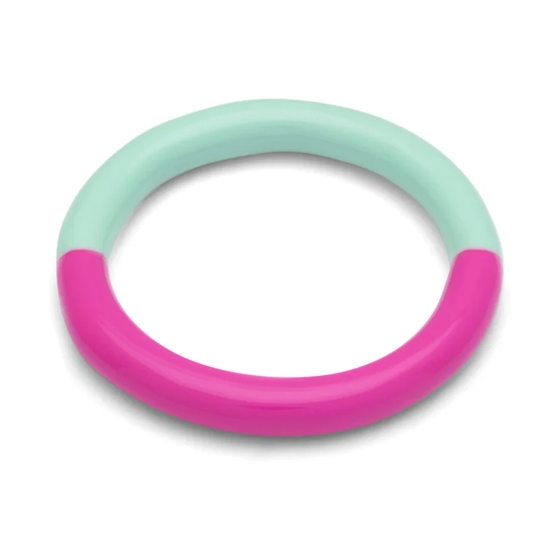 Bague 'Double Color' Electric Fuchsia Pink/Mint | LULU COPENHAGEN
