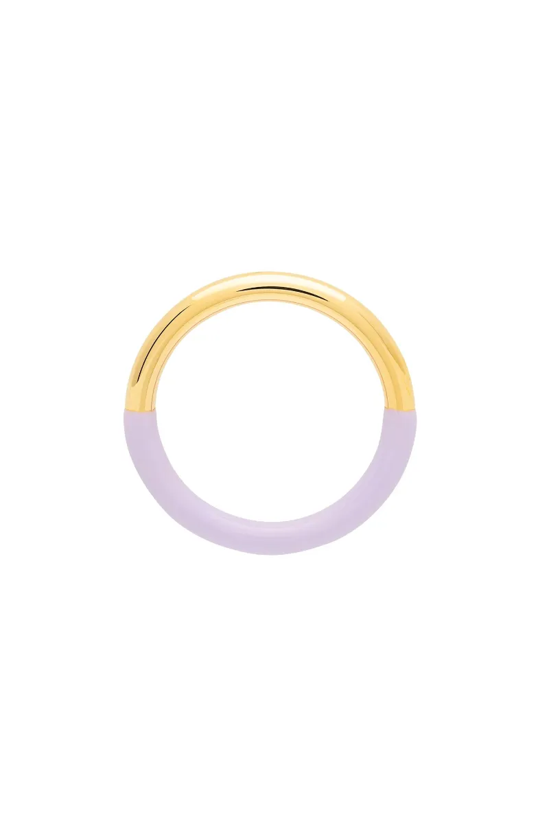 Bague 'Double Color' Gold plated/Purple | LULU COPENHAGEN