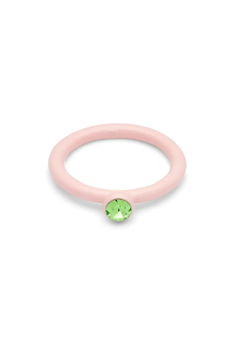 Bague 'Color Crystal' Silk Light Pink | LULU COPENHAGEN