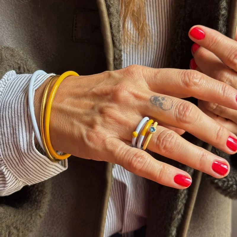 Bague 'Color Crystal' Soft Yellow | LULU COPENHAGEN