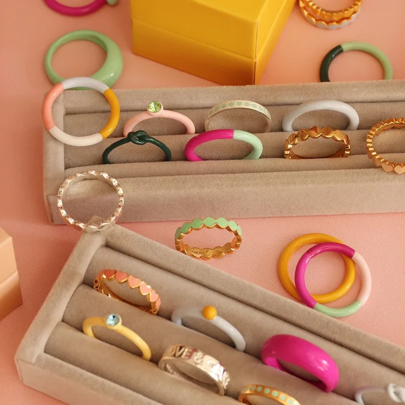 Bague 'Color Crystal' Soft Yellow | LULU COPENHAGEN