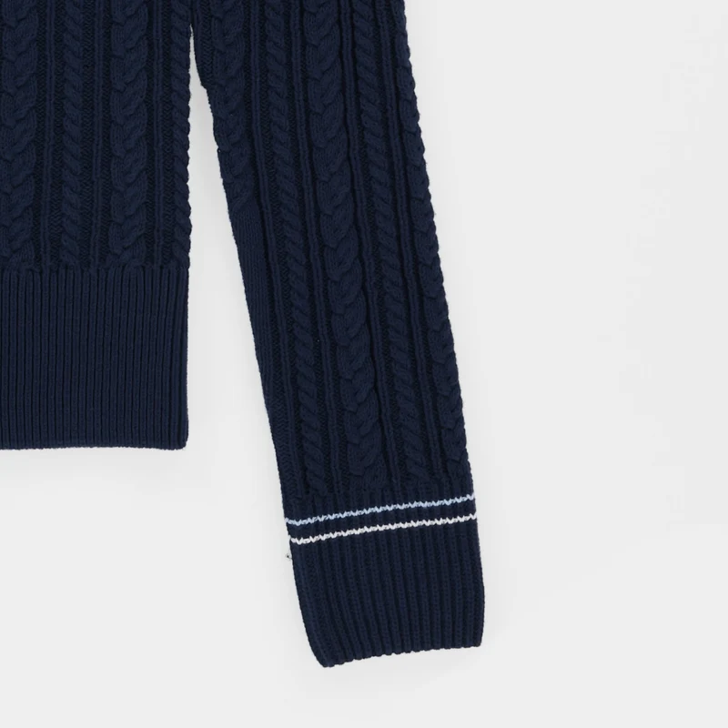 V Neck Cable Sweater