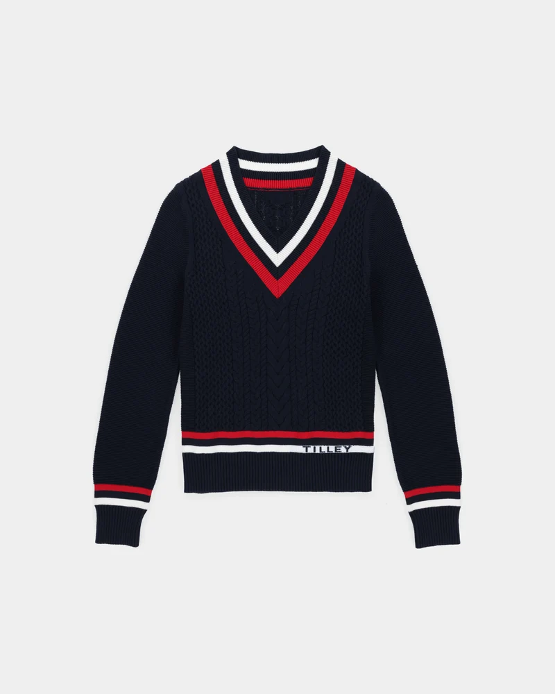 Preppy Deep V Sweater