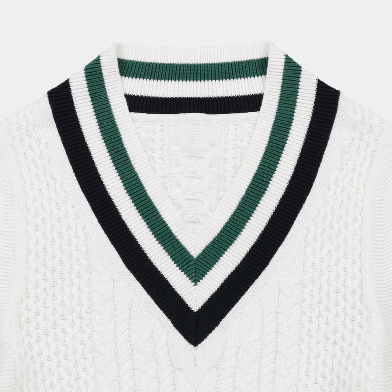 Preppy Deep V Sweater
