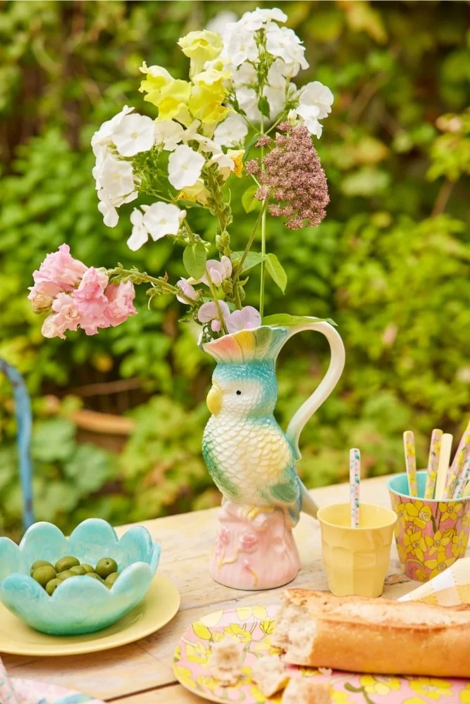 Pichet Oiseau en céramique Menthe | RICE